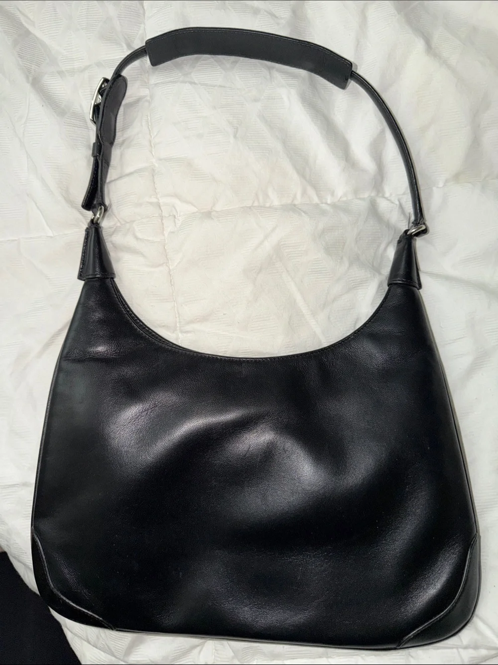 Classic Black Leather Shoulder Bag - Sleek Everyday Tote COACH K2K-8312 Vintage